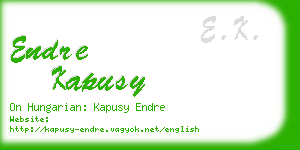 endre kapusy business card